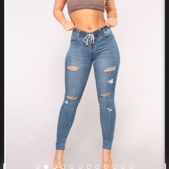 Fashion Nova Denim - Fashionnova distressed ripped jegging jeans size 2
